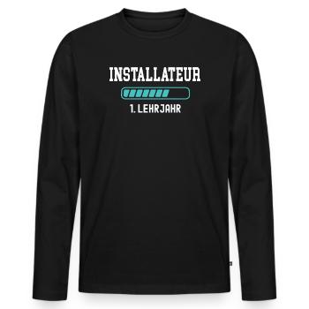 Formation d’installateur 1 année d’apprentissage 1.  Année d’apprentissage - T-shirt manches longues Premium bio Homme - noir - Devant - Nico (187cm)