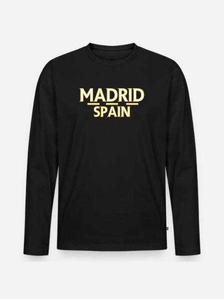 Madrid – Spain - Men's Premium Organic Long Sleeve Shirt - black