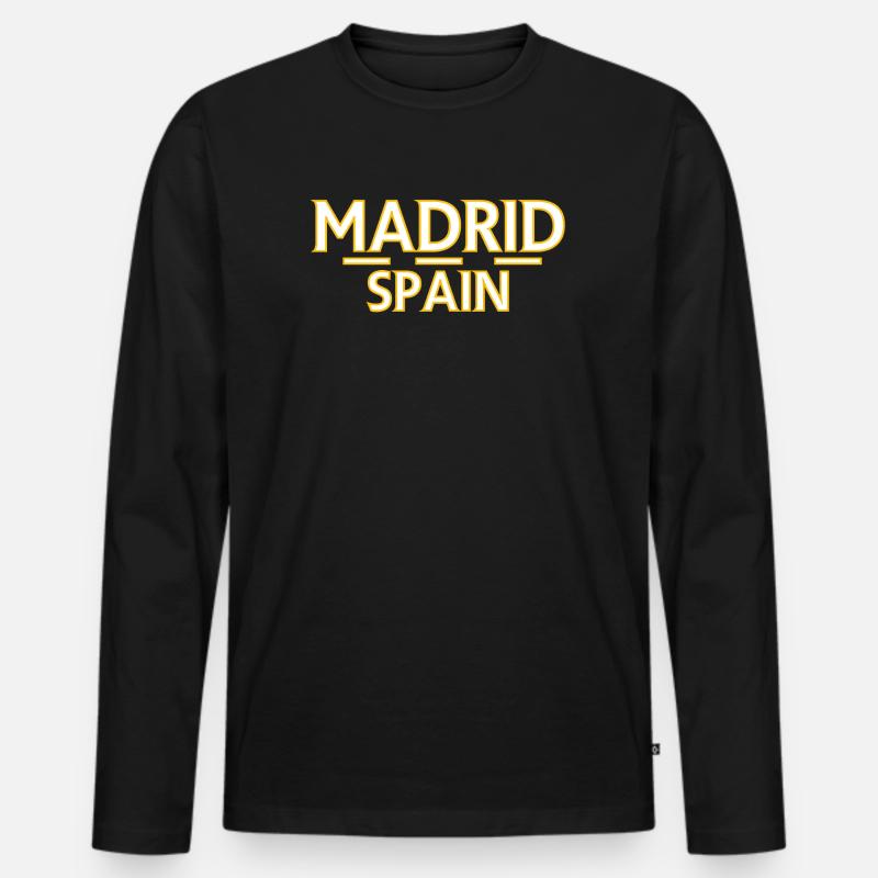 Madrid – Spanien - Männer Premium Bio Langarmshirt - Schwarz