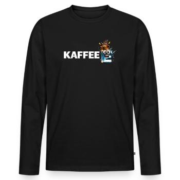 Coffee Mascot Splash - Men's Premium Organic Long Sleeve Shirt - black - Front - Nico (187cm)