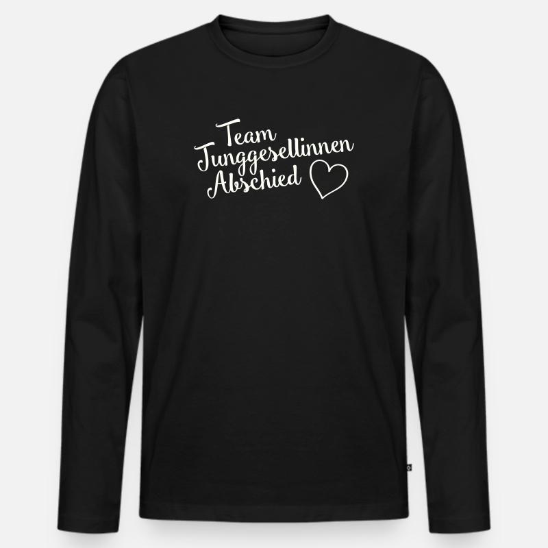 Team Junggesellinnenabschied Herz - Männer Premium Bio Langarmshirt - Schwarz