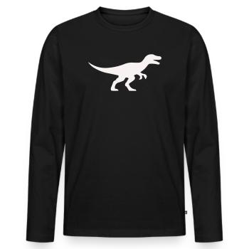 Raptor T Rex Silhouette - T-shirt manches longues Premium bio Homme - noir - Devant - Nico (187cm)