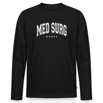 Med-Surg Nurse – Medizinisch-chirurgische Pflege Rückgrat - Männer Premium Bio Langarmshirt - Schwarz - Vorne - Nico (187cm)