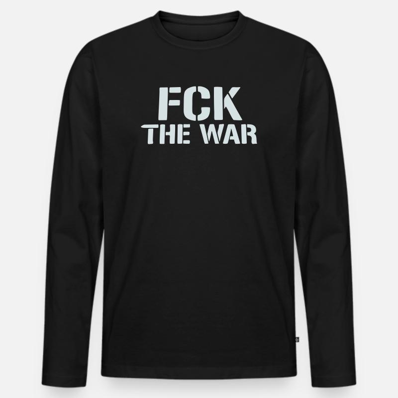 Friedliche Protestschablone - Männer Premium Bio Langarmshirt - Schwarz