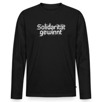 Solidarity Wins Statement Design White - Men's Premium Organic Long Sleeve Shirt - black - Front - Nico (187cm)
