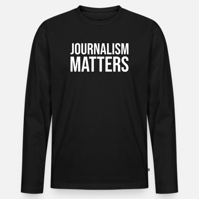 Journalismus zählt - Männer Premium Bio Langarmshirt - Schwarz