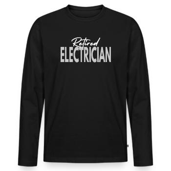 Pensionierter Elektriker - Männer Premium Bio Langarmshirt - Schwarz - Vorne - Nico (187cm)