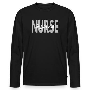 Infirmière en traumatologie psychiatrique en rééducation - T-shirt manches longues Premium bio Homme - noir - Devant - Nico (187cm)