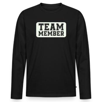 Varsity-style team member - Men's Premium Organic Long Sleeve Shirt - black - Front - Nico (187cm)