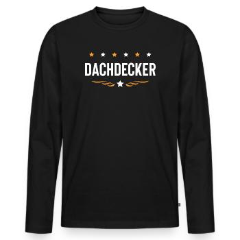 Dachdecker Beruf - Männer Premium Bio Langarmshirt - Schwarz - Vorne - Nico (187cm)