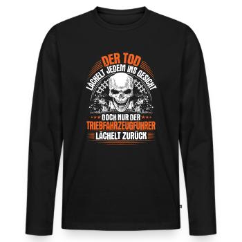 Locomotive driver Locomotive driver - Men's Premium Organic Long Sleeve Shirt - black - Front - Nico (187cm)