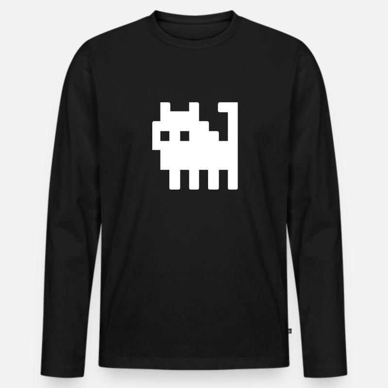 Gaming Katze - Männer Premium Bio Langarmshirt - Schwarz