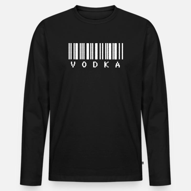 Vodka Barcode Typography - Men's Premium Organic Long Sleeve Shirt - black