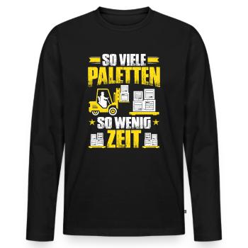 Staplerfahrer Gabelstaplerfahrer Gabelstapler - Männer Premium Bio Langarmshirt - Schwarz - Vorne - Nico (187cm)