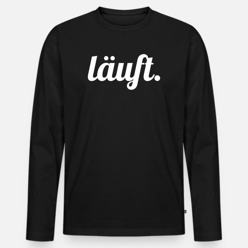 Läuft. Handlettering Script - Männer Premium Bio Langarmshirt - Schwarz