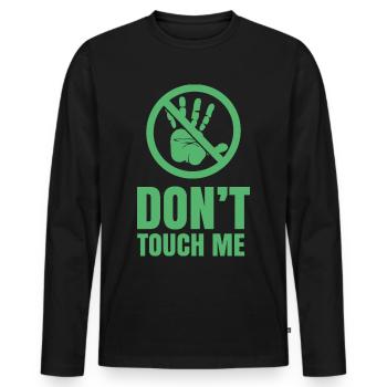 Ne me touche pas Ne touche pas Les Mains Chemin Drôle - T-shirt manches longues Premium bio Homme - noir - Devant - Nico (187cm)