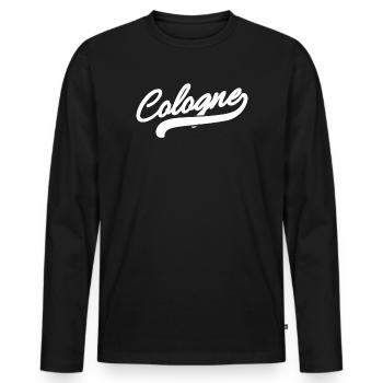 Cologne Retro - Männer Premium Bio Langarmshirt - Schwarz - Vorne - Nico (187cm)