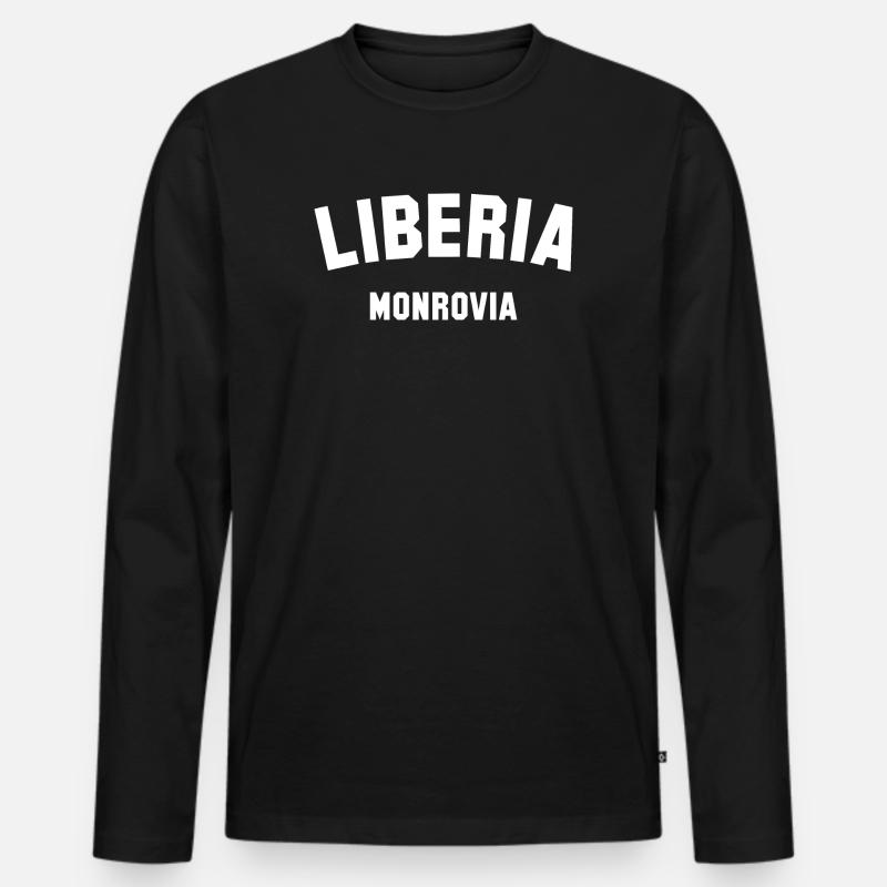 MONROVIA, Liberia - Männer Premium Bio Langarmshirt - Schwarz
