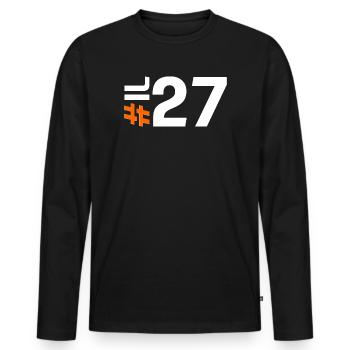 IL27-KARTON - Männer Premium Bio Langarmshirt - Schwarz - Vorne - Nico (187cm)