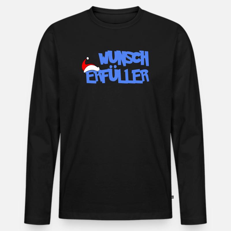 WUNSCHERFÜLLER - Männer Premium Bio Langarmshirt - Schwarz