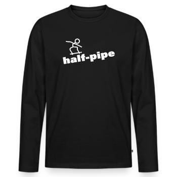 HALF-PIPE - T-shirt manches longues Premium bio Homme - noir - Devant - Nico (187cm)
