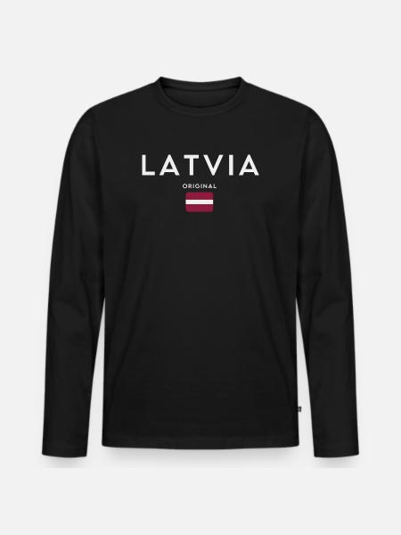 Latvian flag, Latvian pride - Men's Premium Organic Long Sleeve Shirt - black