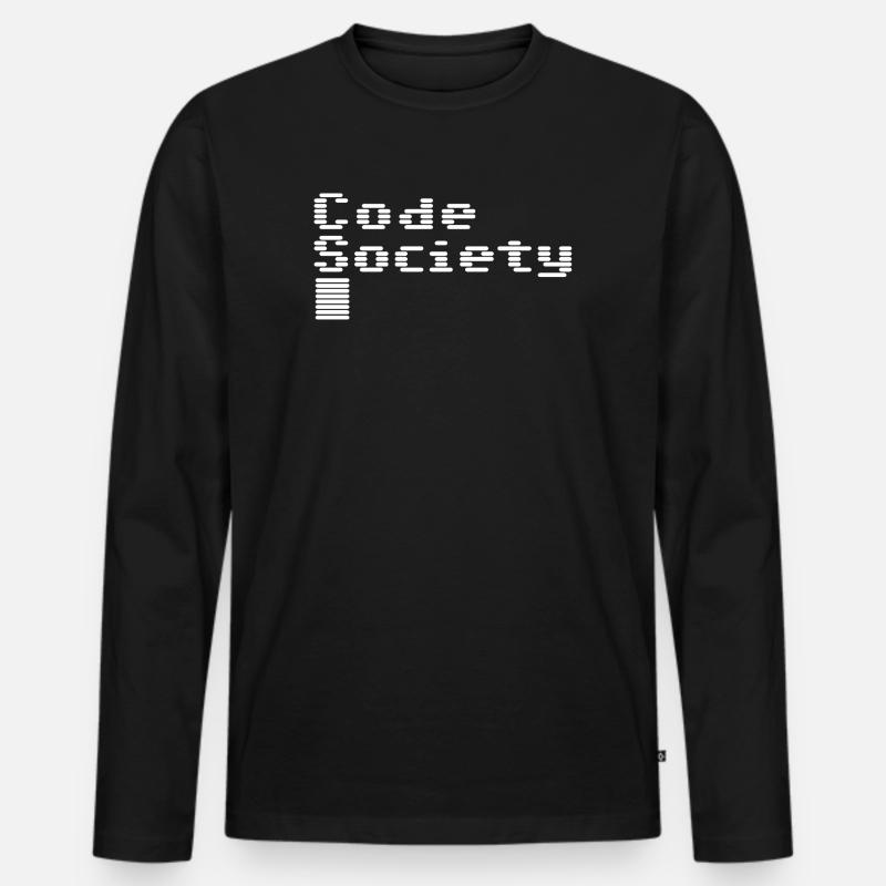 Code Society - Männer Premium Bio Langarmshirt - Schwarz