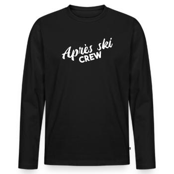 Après Ski Crew Party Vibes - Men's Premium Organic Long Sleeve Shirt - black - Front - Nico (187cm)