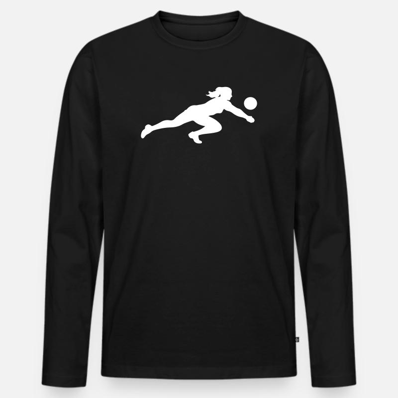Volleyball Silhouette - Männer Premium Bio Langarmshirt - Schwarz