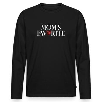 Lieblingskind Mamas Liebling  - Männer Premium Bio Langarmshirt - Schwarz - Vorne - Nico (187cm)