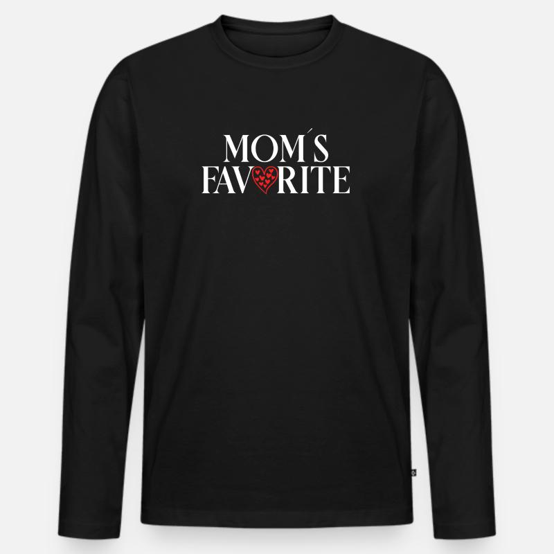 Lieblingskind Mamas Liebling - Männer Premium Bio Langarmshirt - Schwarz