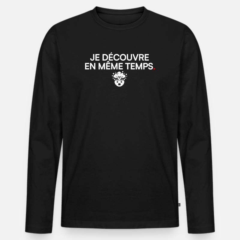 ENTDECKEN SIE GLEICHZEITIG | Bürohumor - Männer Premium Bio Langarmshirt - Schwarz