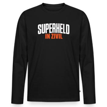 Superheld In Zivil Superhero Superhelden Kostüm - Männer Premium Bio Langarmshirt - Schwarz - Vorne - Nico (187cm)