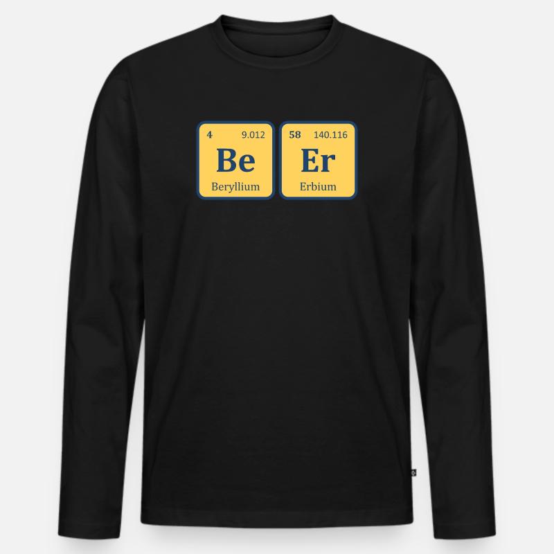 Bier Periodensystem lustiges Bier - Männer Premium Bio Langarmshirt - Schwarz