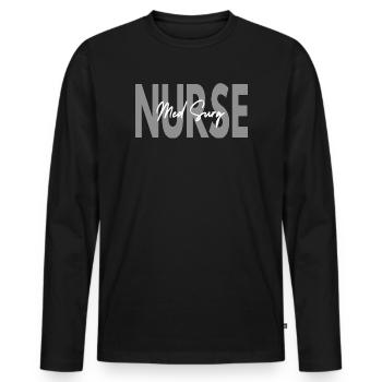 Med-Surg Nurse Medizinisch-Chirurgische Pflege - Männer Premium Bio Langarmshirt - Schwarz - Vorne - Nico (187cm)