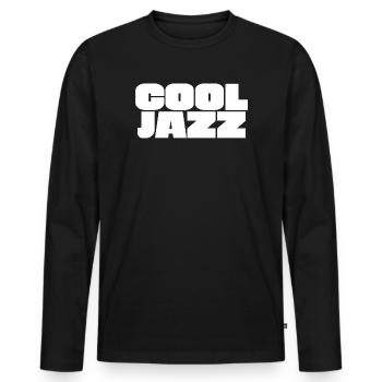 Cool Jazz - Männer Premium Bio Langarmshirt - Schwarz - Vorne - Nico (187cm)