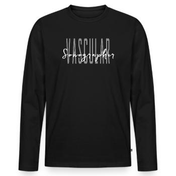 Vascular Sonographer Cardiac Ultrasound Gift - Men's Premium Organic Long Sleeve Shirt - black - Front - Nico (187cm)