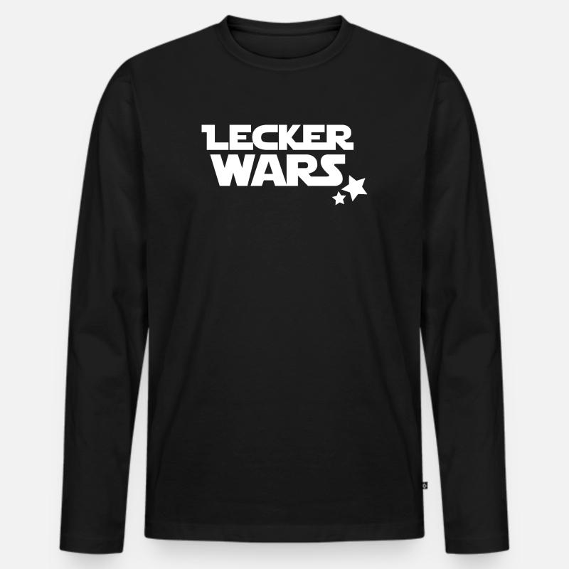 lecker wars - Männer Premium Bio Langarmshirt - Schwarz