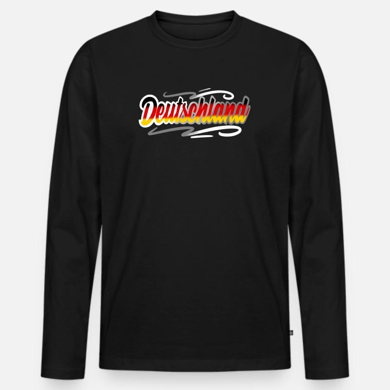 Deutschland - Männer Premium Bio Langarmshirt - Schwarz