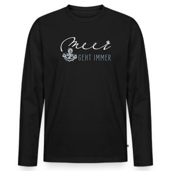 La mer marche toujours - T-shirt manches longues Premium bio Homme - noir - Devant - Nico (187cm)