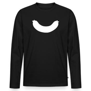 Wurst Metzgerei Verkäufer Vorlage - Männer Premium Bio Langarmshirt - Schwarz - Vorne - Nico (187cm)