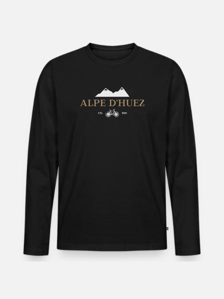 Alpe D'Huez - Männer Premium Bio Langarmshirt - Schwarz