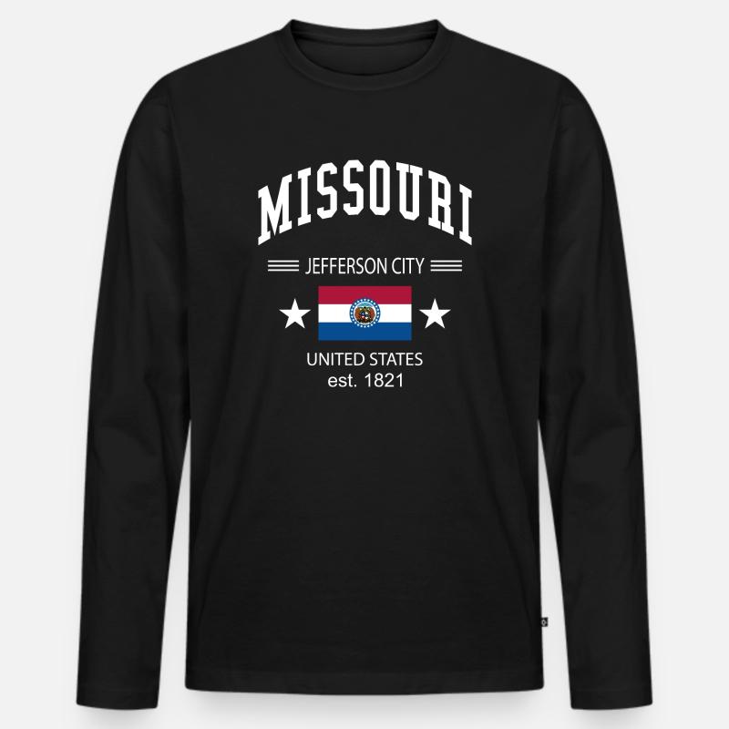 Missouri - Männer Premium Bio Langarmshirt - Schwarz