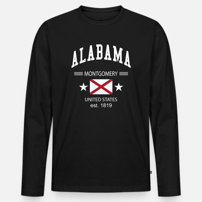 Alabama - Männer Premium Bio Langarmshirt - Schwarz