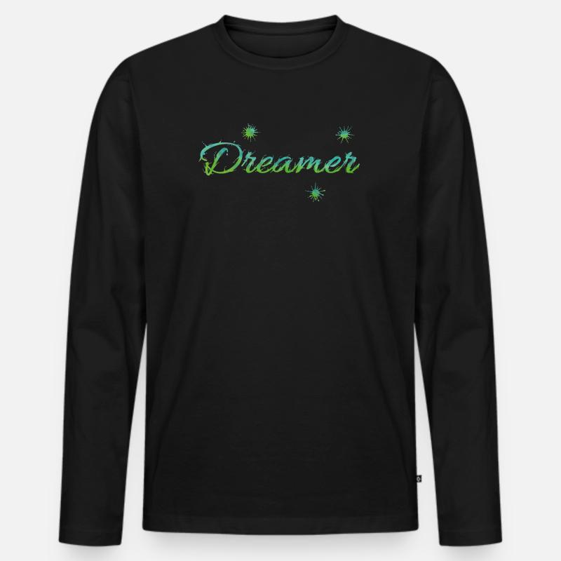 Dreamer - Männer Premium Bio Langarmshirt - Schwarz