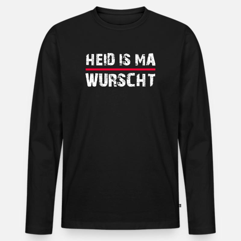 Heid is ma wurscht - Männer Premium Bio Langarmshirt - Schwarz