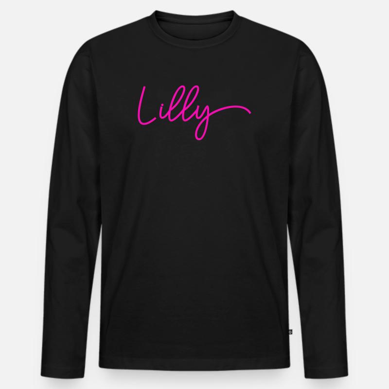 Lilly - Männer Premium Bio Langarmshirt - Schwarz