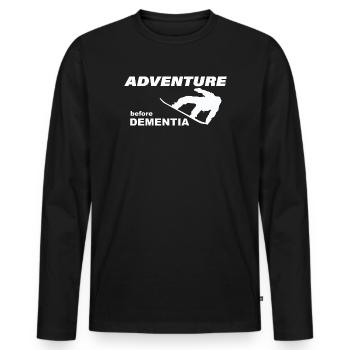 AVENTURE EN SNOWBOARD - T-shirt manches longues Premium bio Homme - noir - Devant - Nico (187cm)