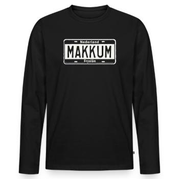 T-Shirt Makkum Hoodie Ijsselmeer Friesland - Men's Premium Organic Long Sleeve Shirt - black - Front - Nico (187cm)