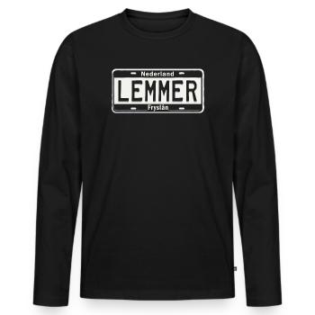 T-Shirt Lemmer Hoodie Ijsselmeer Holland Maritime - Men's Premium Organic Long Sleeve Shirt - black - Front - Nico (187cm)